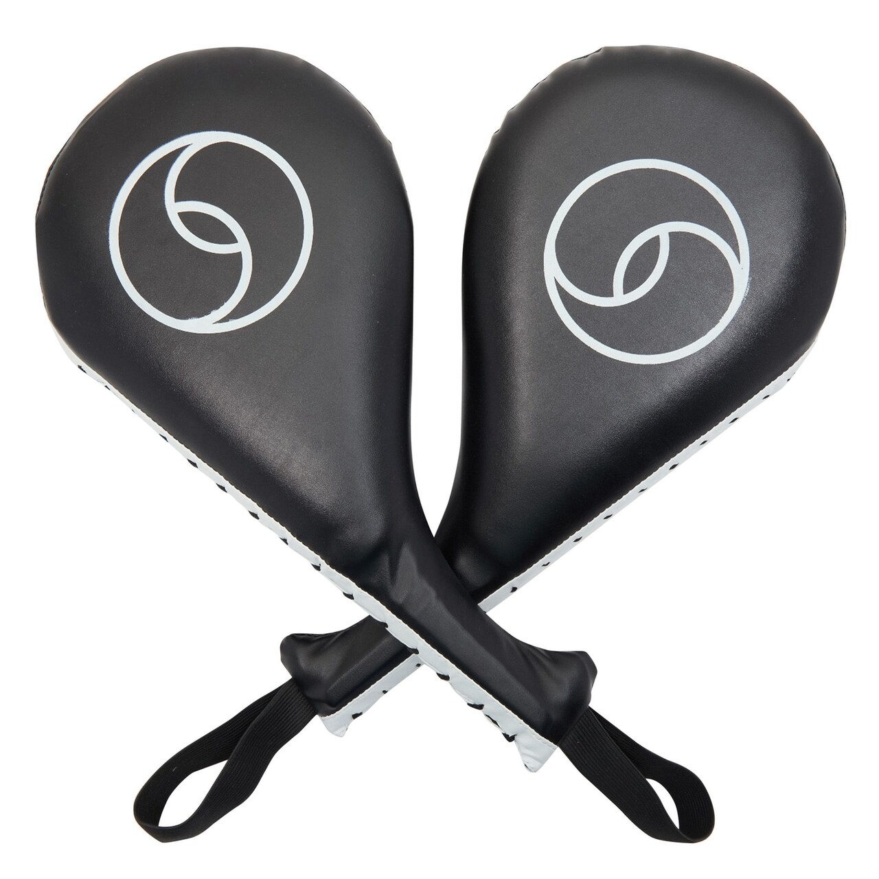 2 Pack Taekwondo Kick Pads, Martial Arts Training Equipment, Kickboxing Striking Target Pads, TKD Sparring Gear (Black, 15 x 2.5 x 7.5 In)